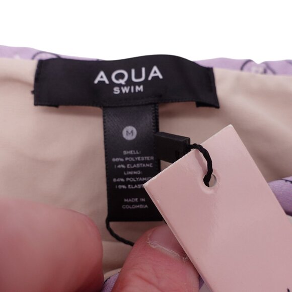 NWT Aqua Swim Bandana Print Bikini Bottom Sz M Lavender Lined Moderate Coverage - Picture 4 of 5